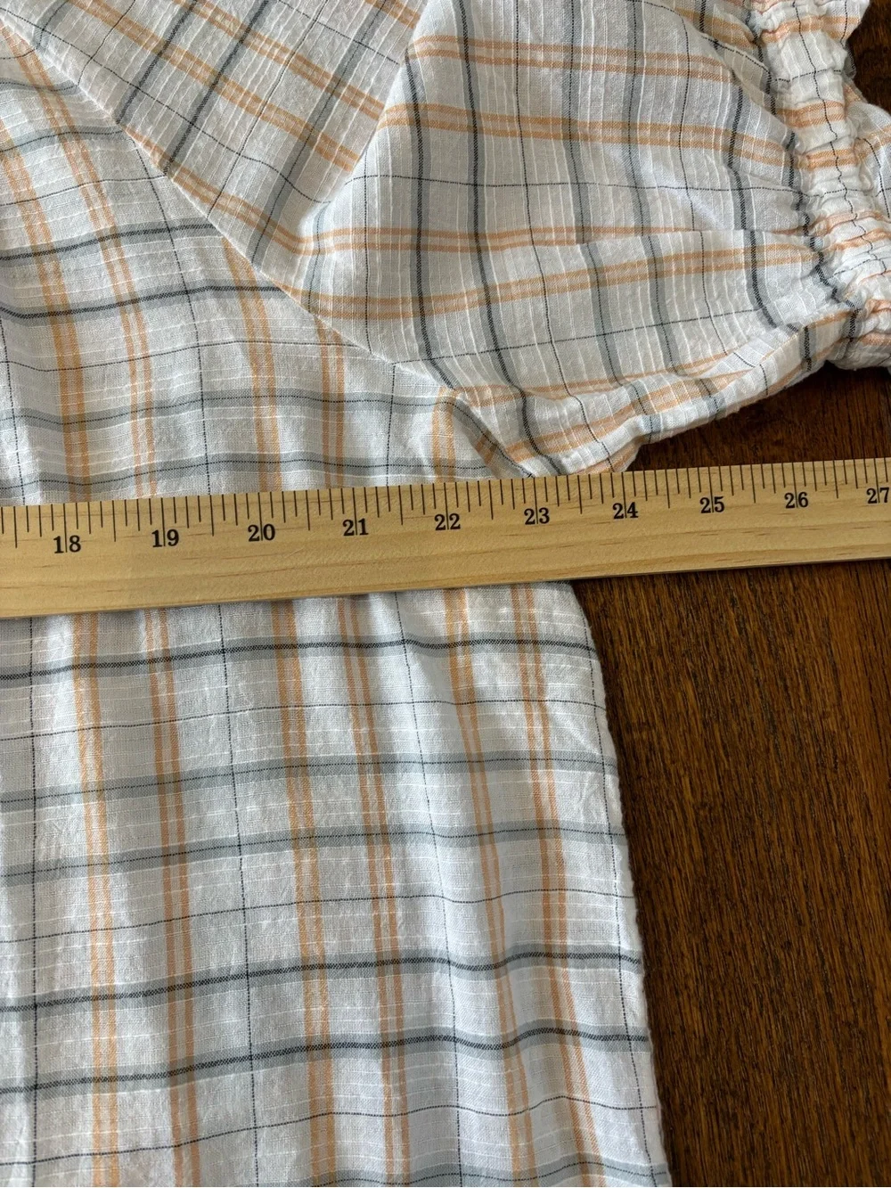 LOFT Plaid Ruffle Neck Peasant Blouse Size Large